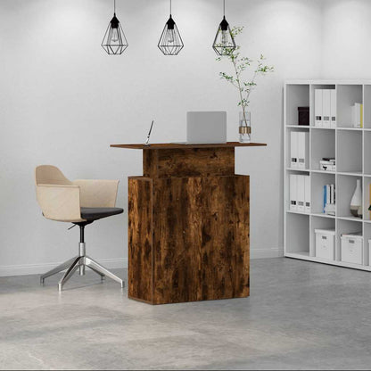 Banco Reception Rovere Fumo 100x40x104 cm in Legno Multistrato