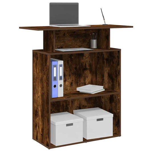 Banco Reception Rovere Fumo 100x40x104 cm in Legno Multistrato | homemem39