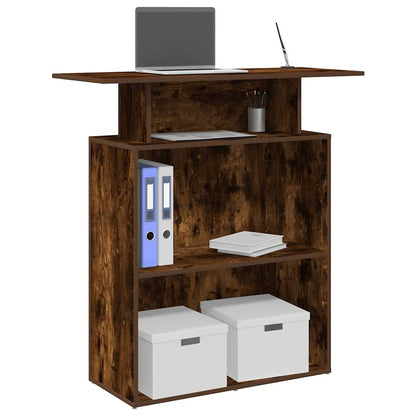 Banco Reception Rovere Fumo 100x40x104 cm in Legno Multistrato - homemem39