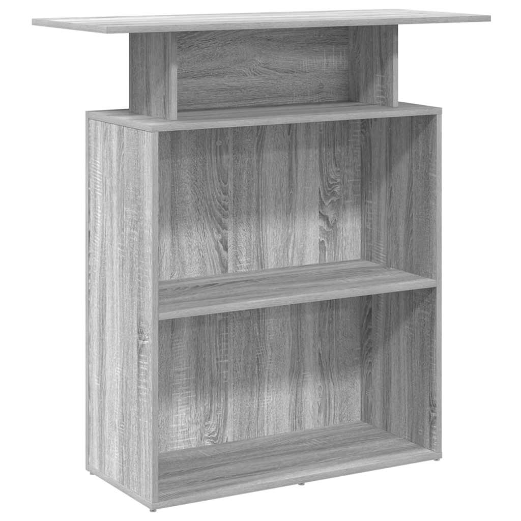 Banco Reception Grigio Sonoma 100x40x104 cm Legno Multistrato - homemem39