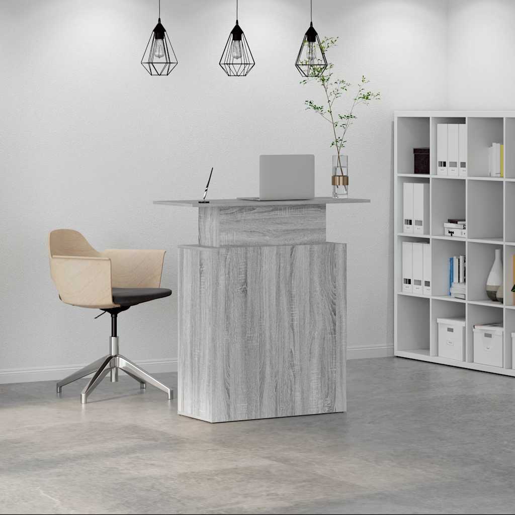 Banco Reception Grigio Sonoma 100x40x104 cm Legno Multistrato