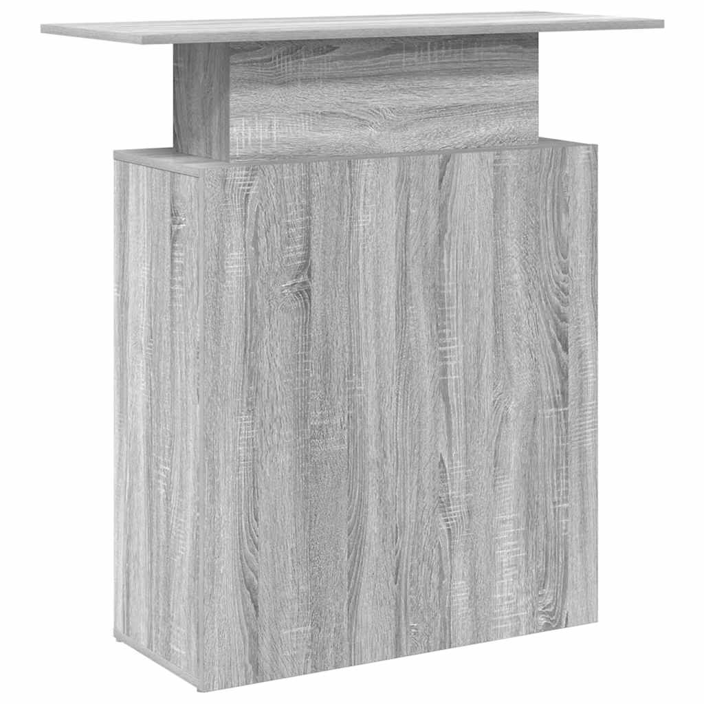 Banco Reception Grigio Sonoma 100x40x104 cm Legno Multistrato - homemem39