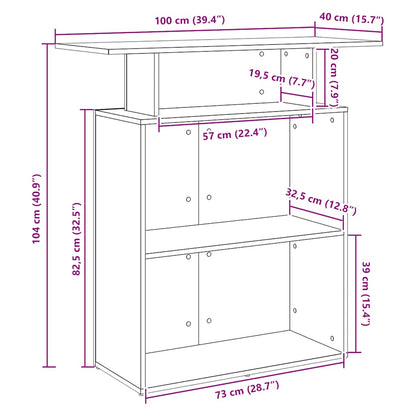 Banco Reception Grigio Sonoma 100x40x104 cm Legno Multistrato | homemem39
