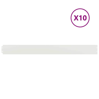 Bordure per Prato 10 pz Bianchi Acciaio Laminato a Freddo | homemem39