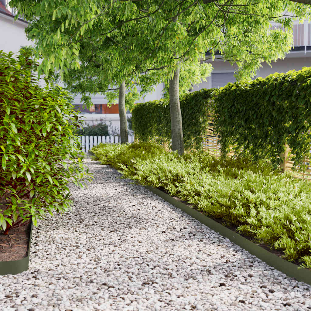 Bordure per Prato 10 pz Verde Oliva Acciaio Laminato a Freddo | homemem39
