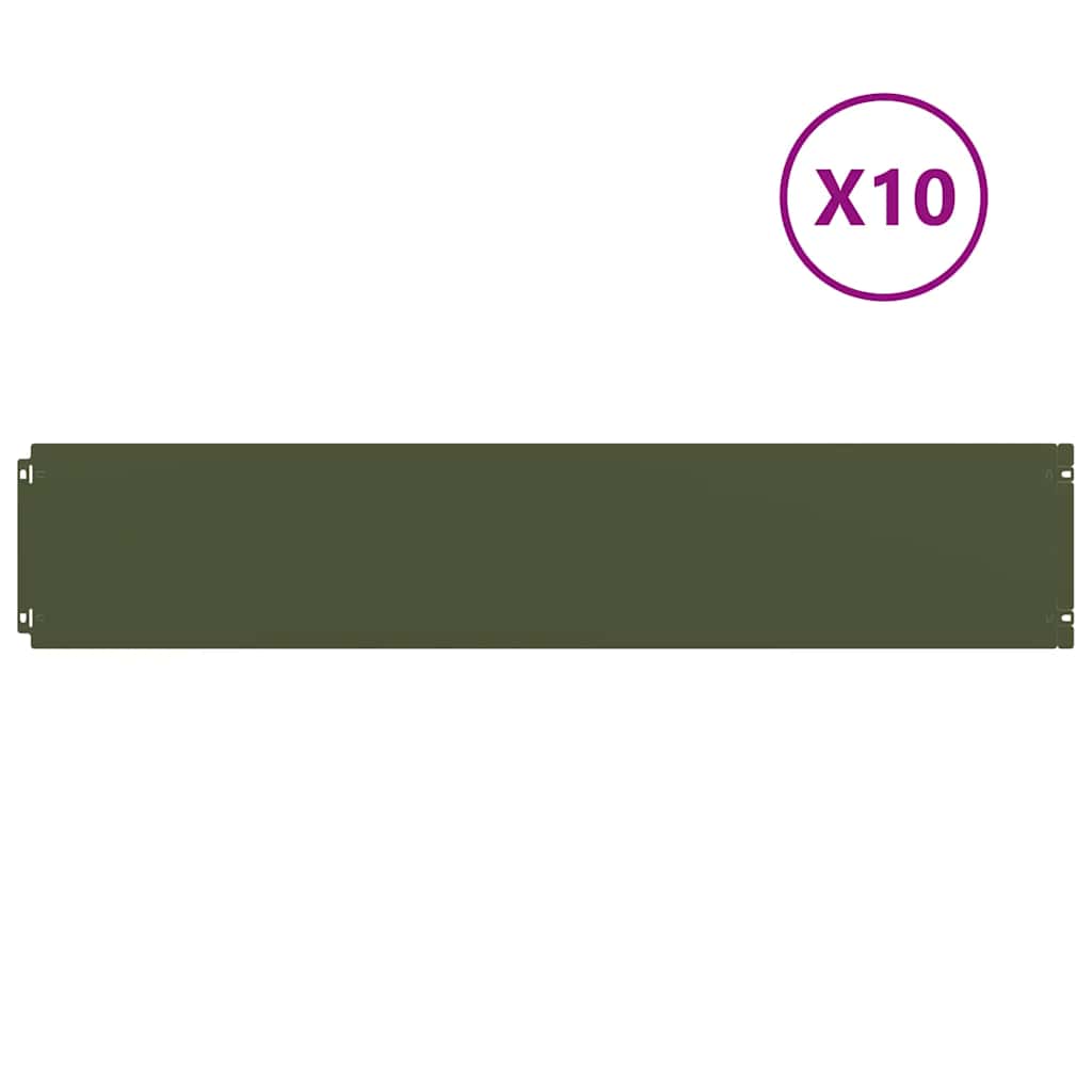 Bordure per Prato 10 pz Verde Oliva Acciaio Laminato a Freddo | homemem39