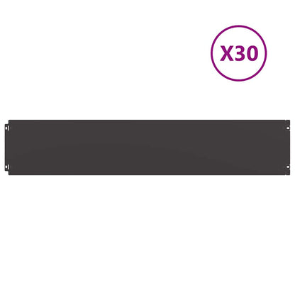Bordure per Prato 30 pz Nere Acciaio Laminato a Freddo | homemem39