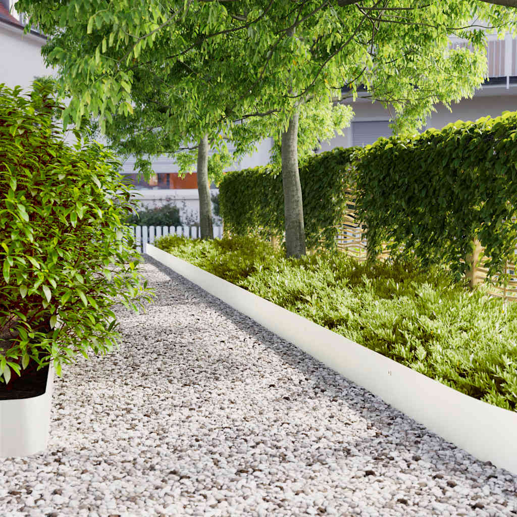 Bordure per Prato 30 pz Bianchi Acciaio Laminato a Freddo | homemem39