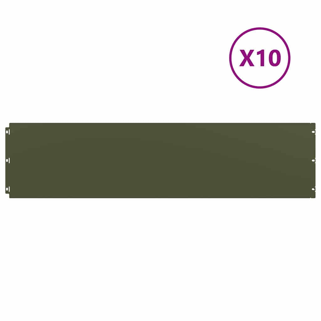 Bordure per Prato 10 pz Verde Oliva Acciaio Laminato a Freddo | homemem39