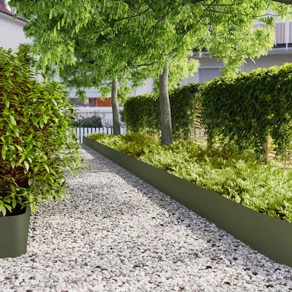 Bordure per Prato 10 pz Verde Oliva Acciaio Laminato a Freddo