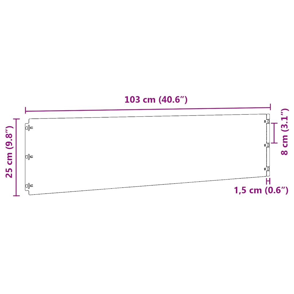 Bordure per Prato 20 pz Nere Acciaio Laminato a Freddo | homemem39