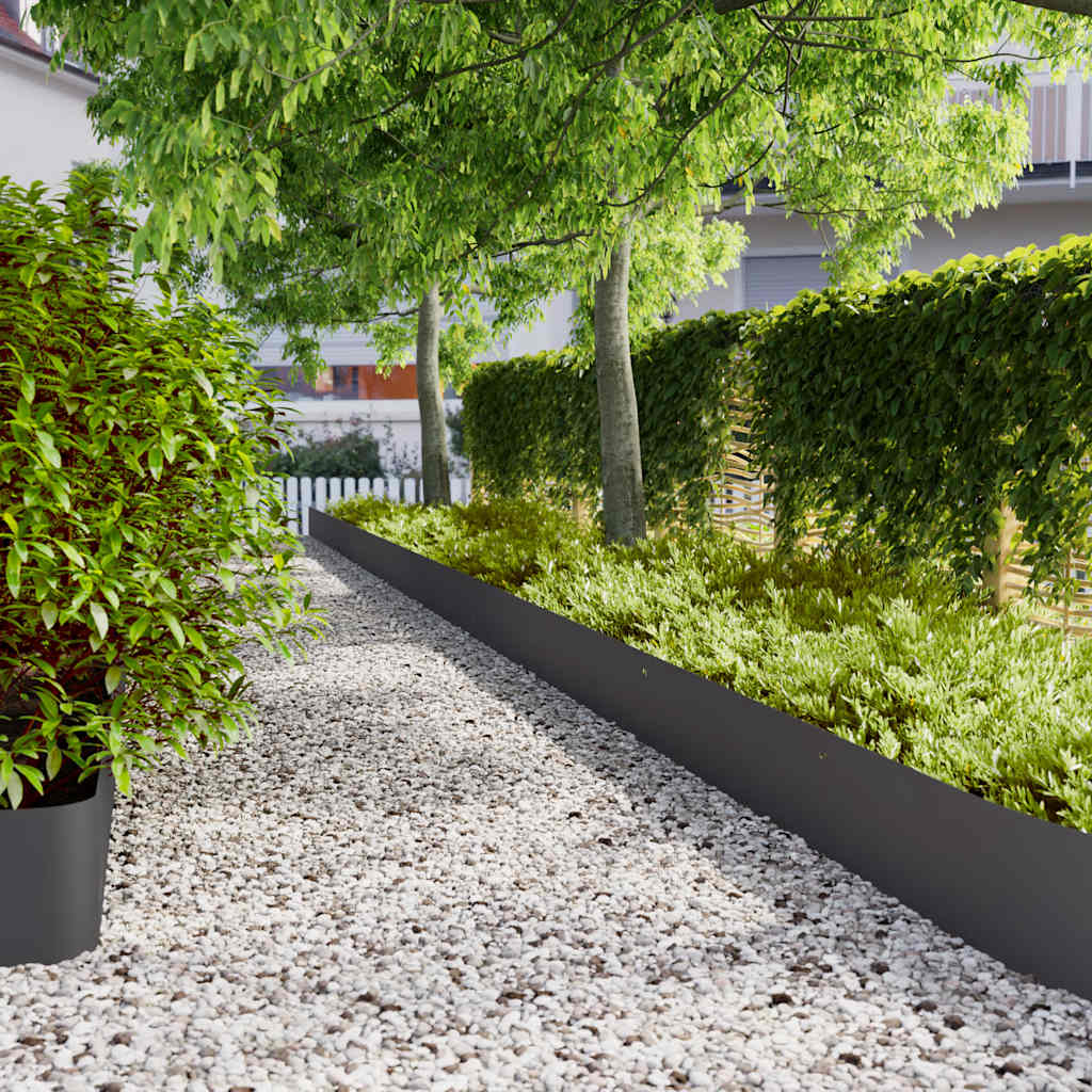 Bordure per Prato 20 pz Nere Acciaio Laminato a Freddo | homemem39