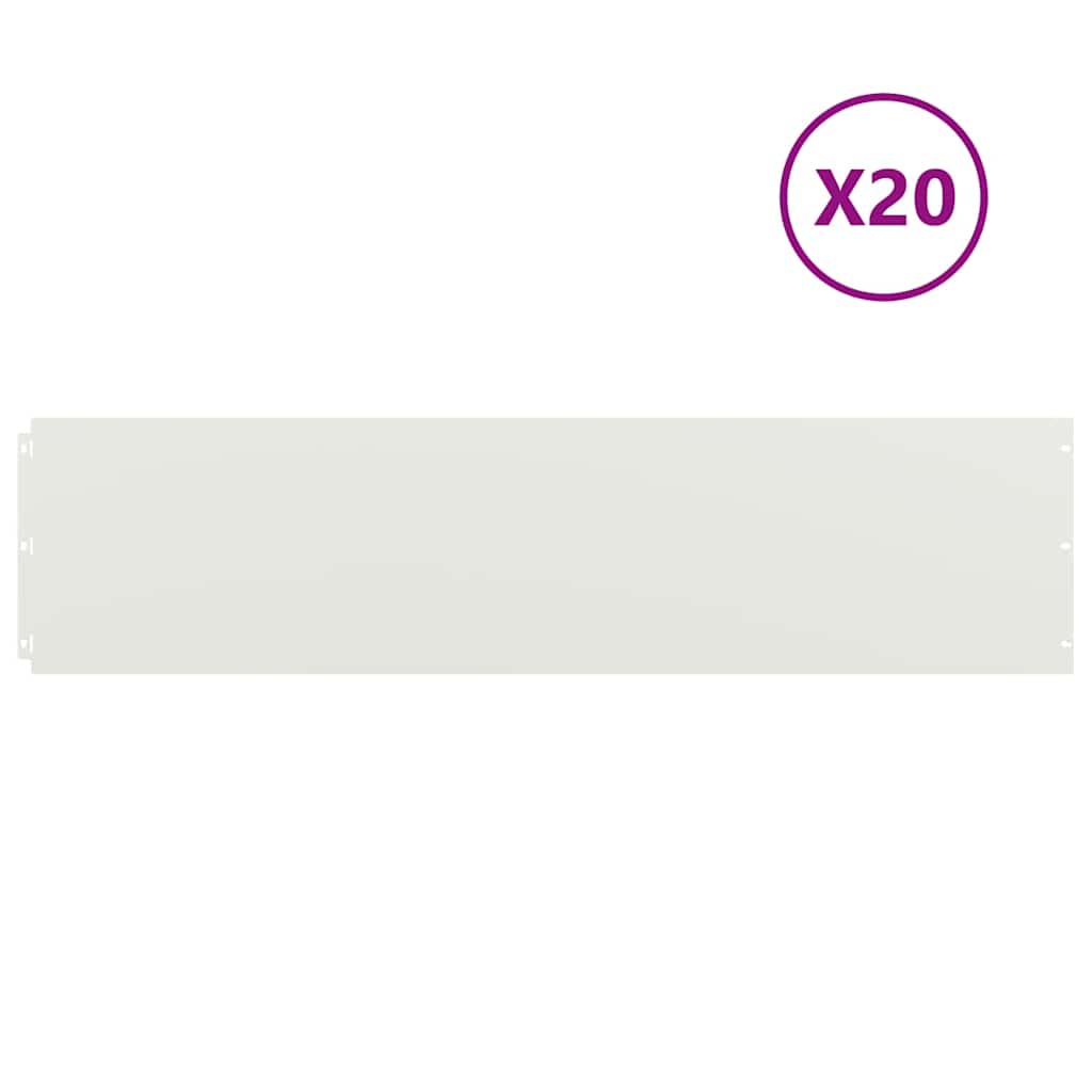 Bordure per Prato 20 pz Bianchi Acciaio Laminato a Freddo | homemem39