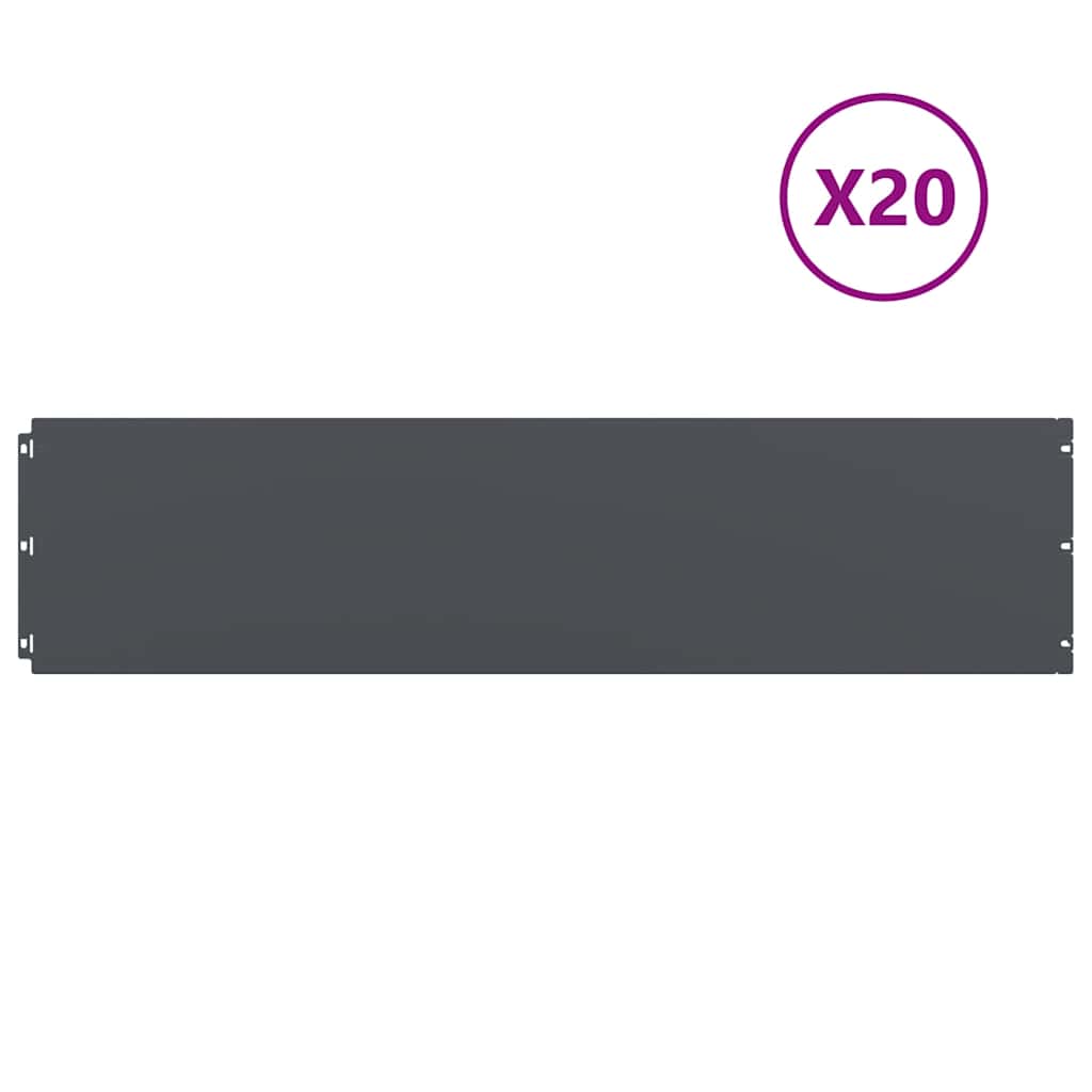 Bordure per Prato 20 pz Antracite Acciaio Laminato a Freddo | homemem39