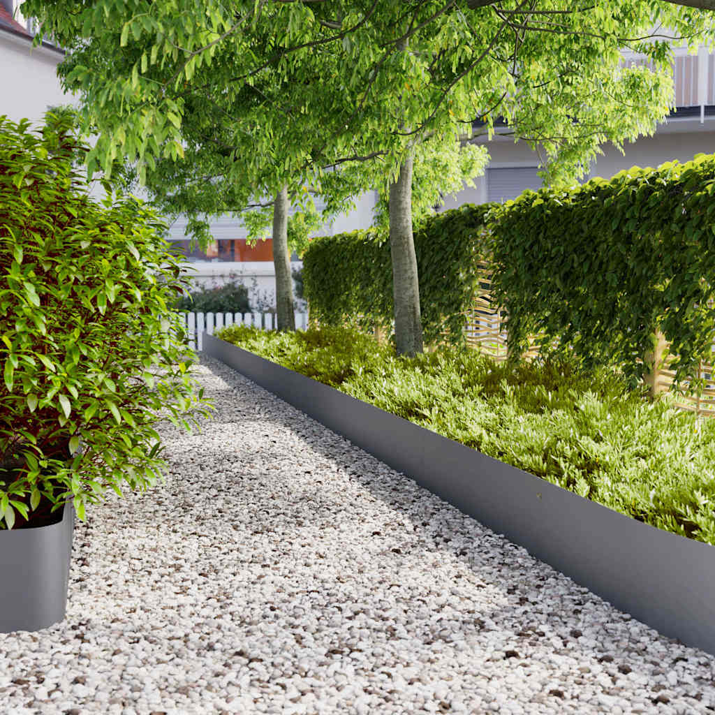 Bordure per Prato 20 pz Antracite Acciaio Laminato a Freddo | homemem39