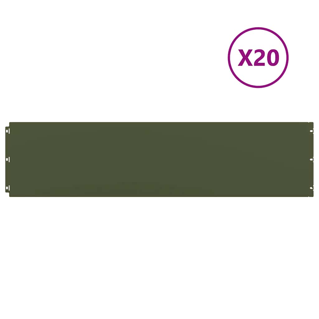 Bordure per Prato 20 pz Verde Oliva Acciaio Laminato a Freddo | homemem39