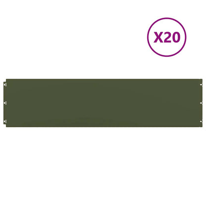 Bordure per Prato 20 pz Verde Oliva Acciaio Laminato a Freddo | homemem39