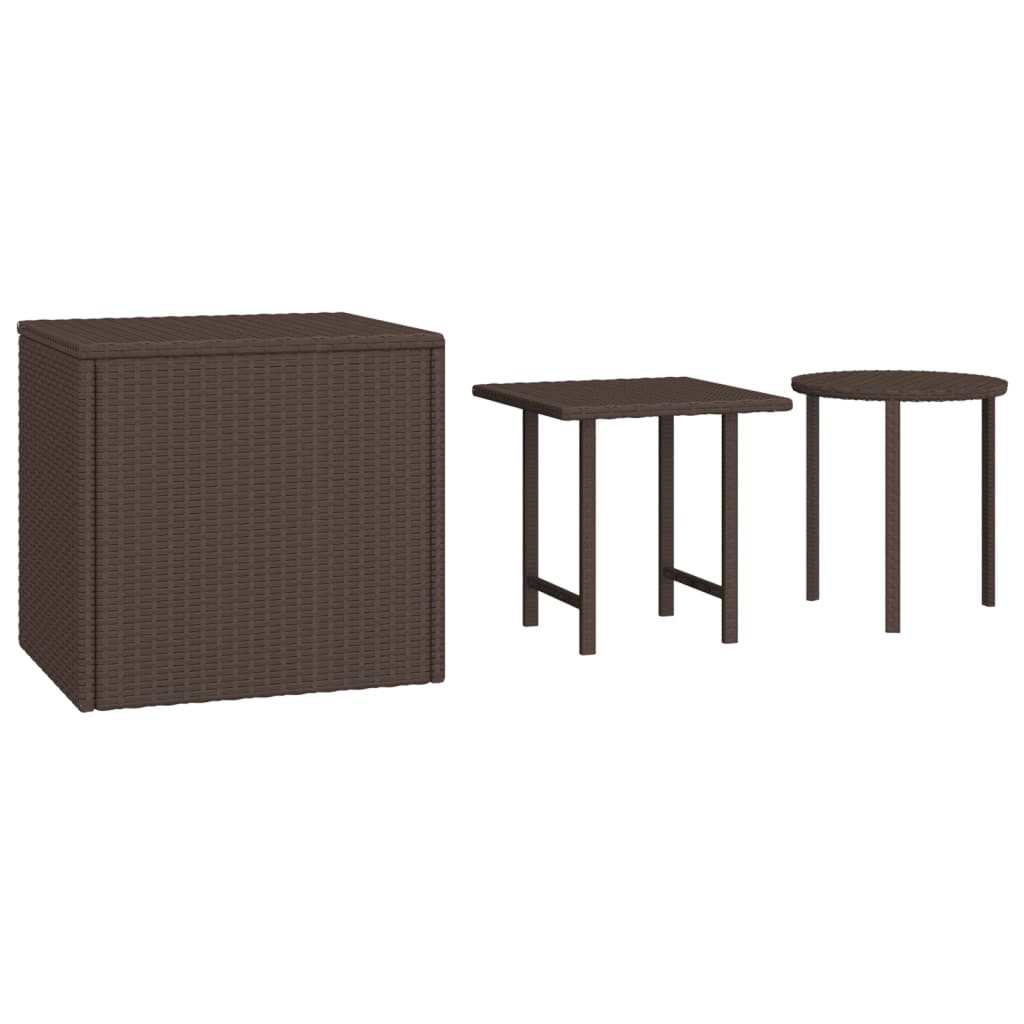 Tavolini da Giardino 3 pz Marroni in Polyrattan | homemem39