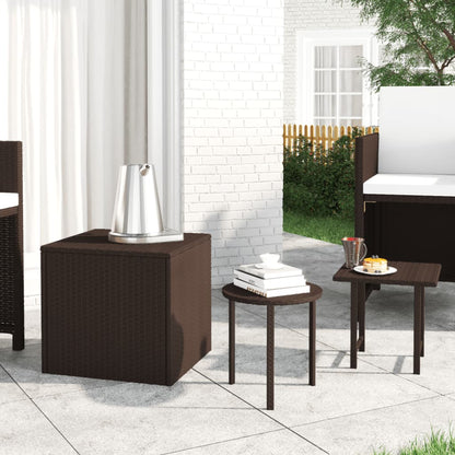 Tavolini da Giardino 3 pz Marroni in Polyrattan | homemem39