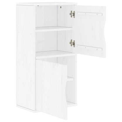 Armadietto Laterale ODDA Bianco 40x24x79 cm Legno Massello Pino - homemem39