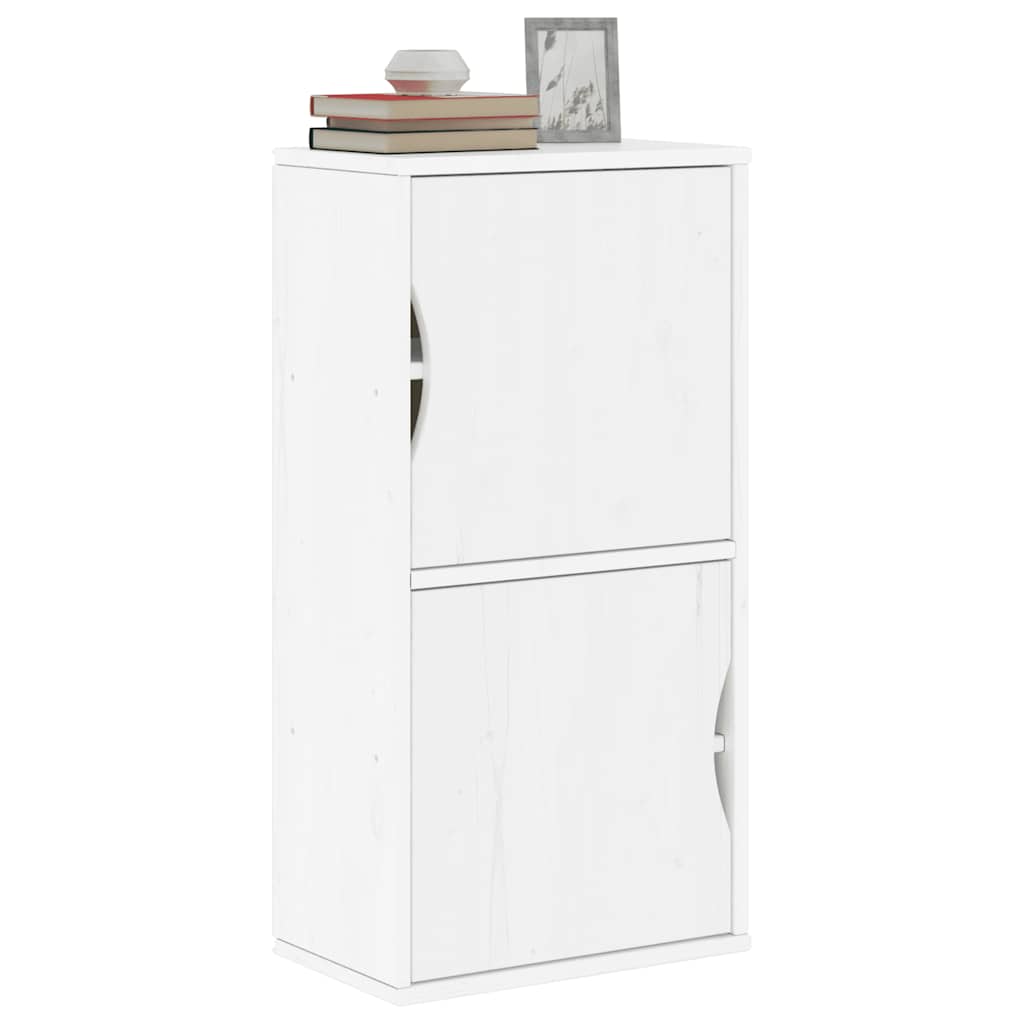 Armadietto Laterale ODDA Bianco 40x24x79 cm Legno Massello Pino - homemem39