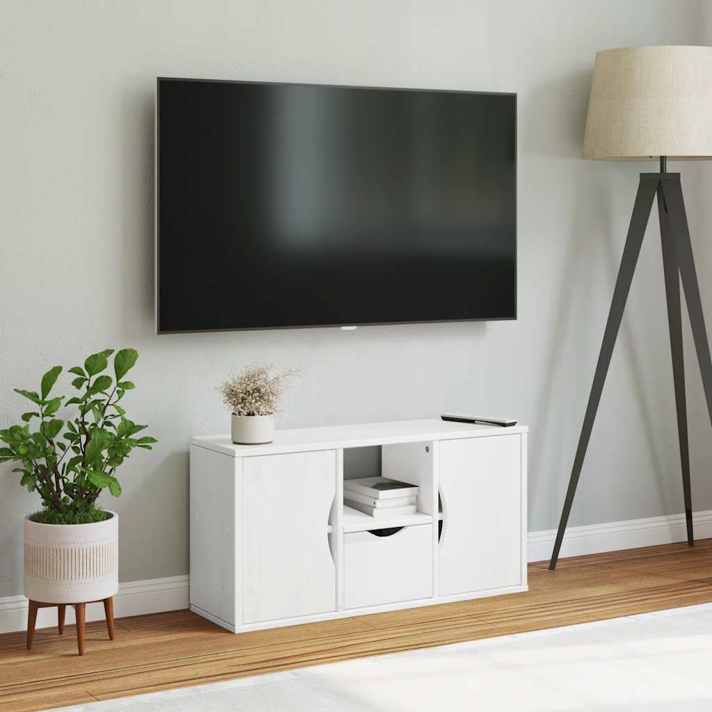 Mobile Porta TV con Cassetto ODDA Bianco 79x24x40 cm - homemem39