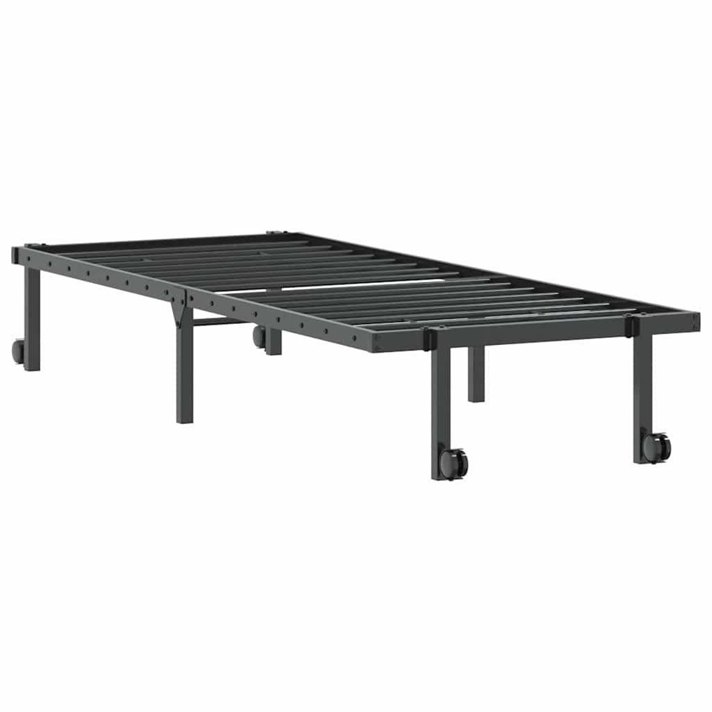Giroletto senza Materasso Pieghevole Nero 80x200 cm in Acciaio