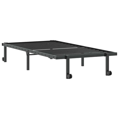 Giroletto senza Materasso Pieghevole Nero 90x190 cm in Acciaio