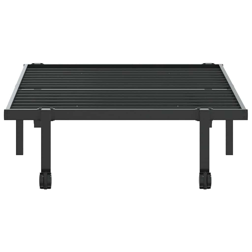 Giroletto senza Materasso Pieghevole Nero 90x190 cm in Acciaio