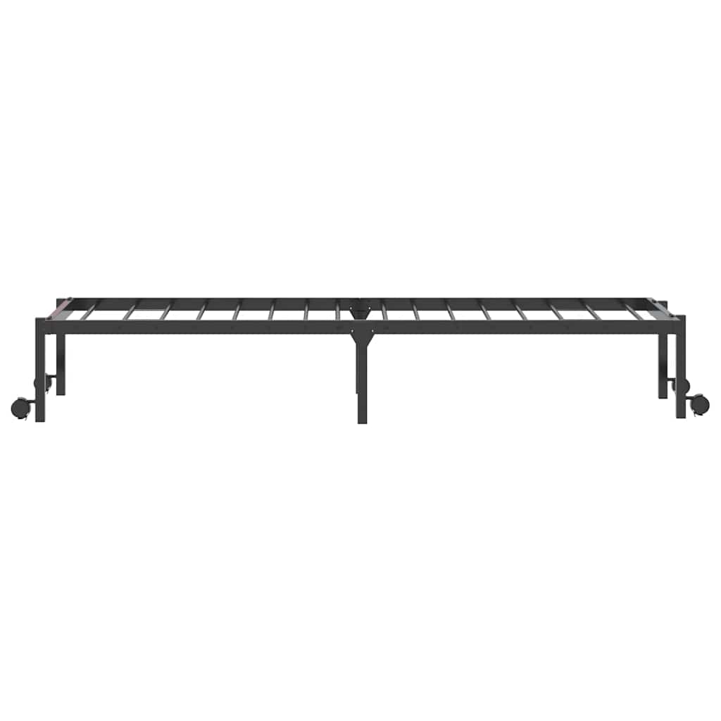 Giroletto senza Materasso Pieghevole Nero 90x190 cm in Acciaio