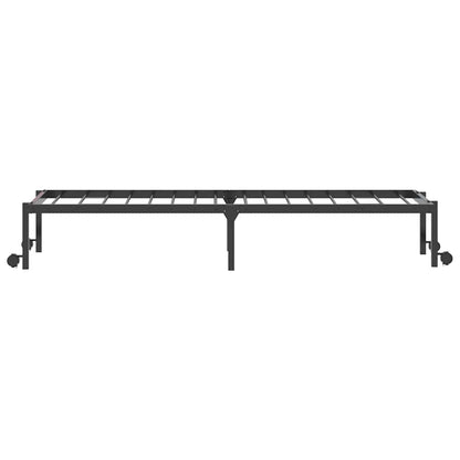 Giroletto senza Materasso Pieghevole Nero 90x190 cm in Acciaio