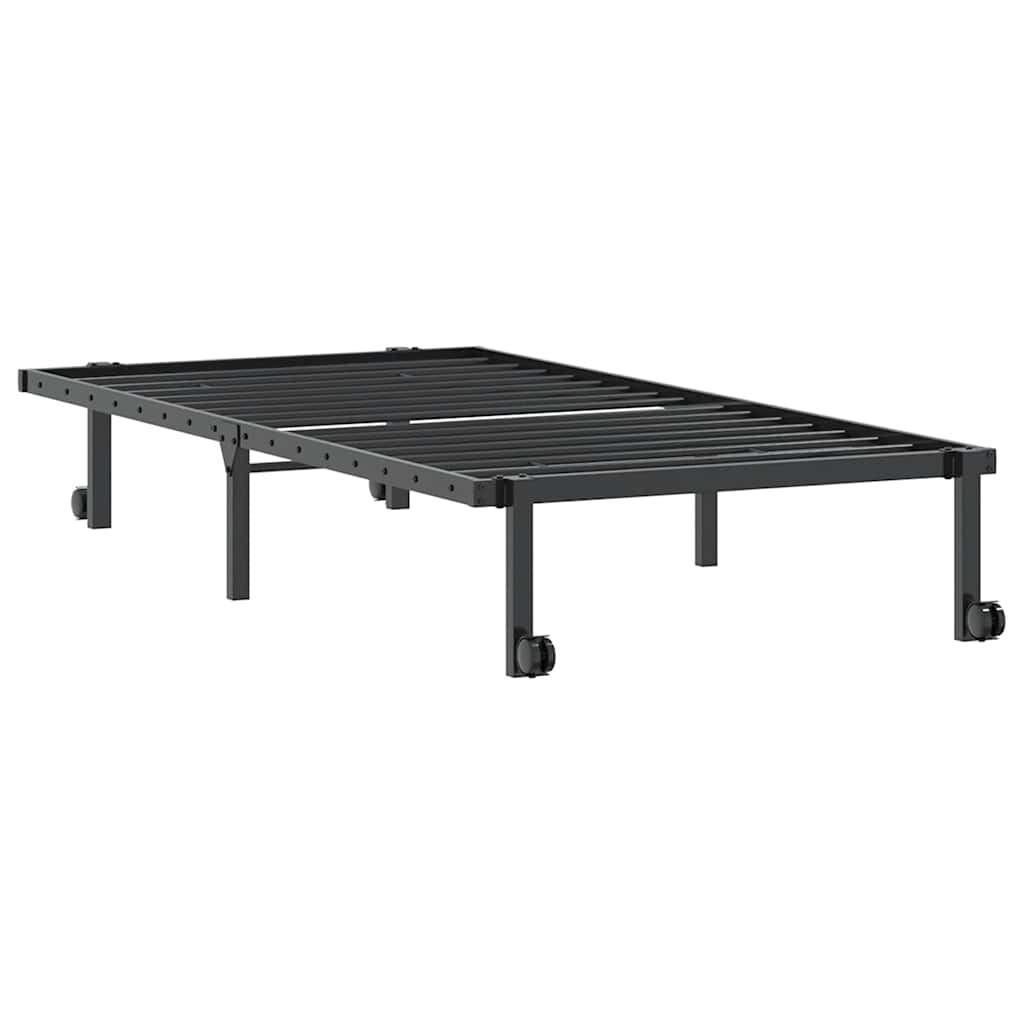 Giroletto senza Materasso Pieghevole Nero 90x190 cm in Acciaio