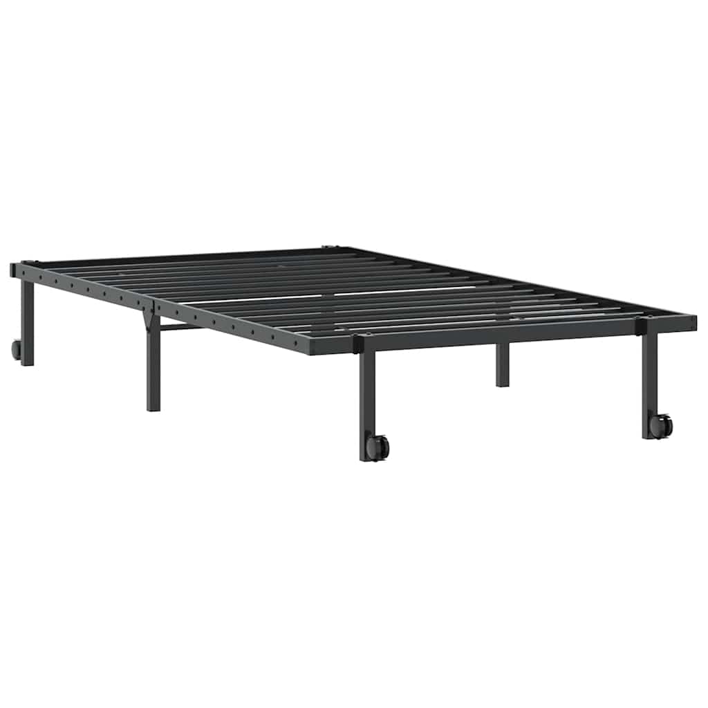 Giroletto senza Materasso Pieghevole Nero 107x203 cm in Acciaio