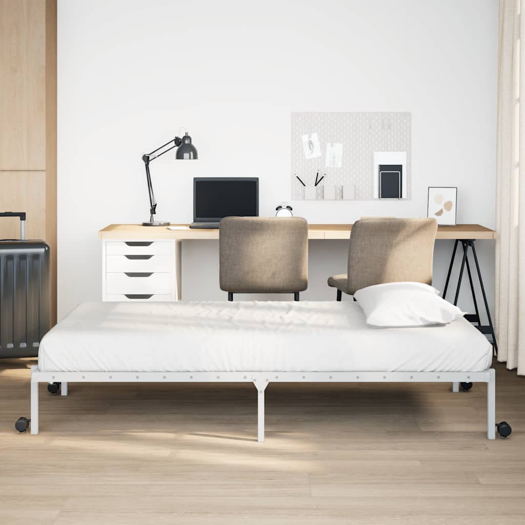 Giroletto senza Materasso Pieghevole Bianco 75x190 cm Acciaio