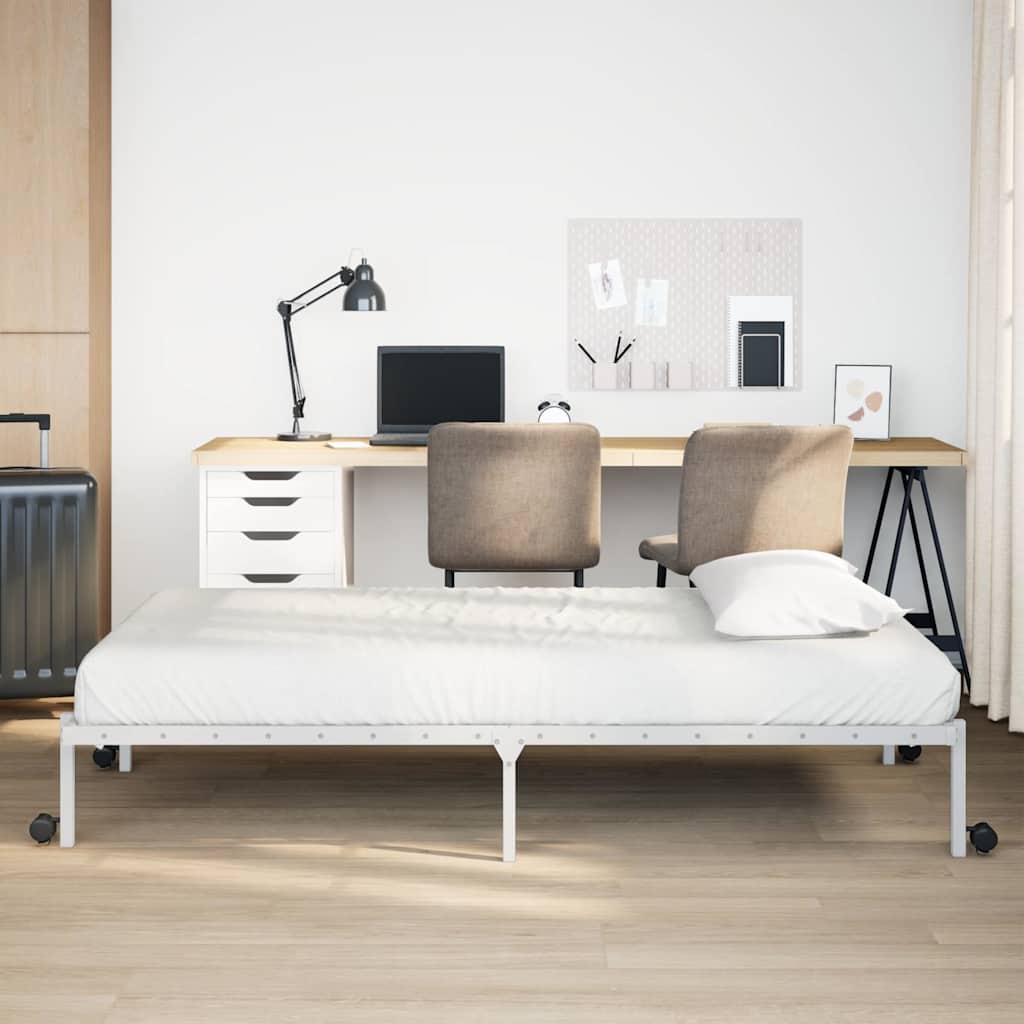 Giroletto senza Materasso Pieghevole Bianco 107x203 cm Acciaio | homemem39