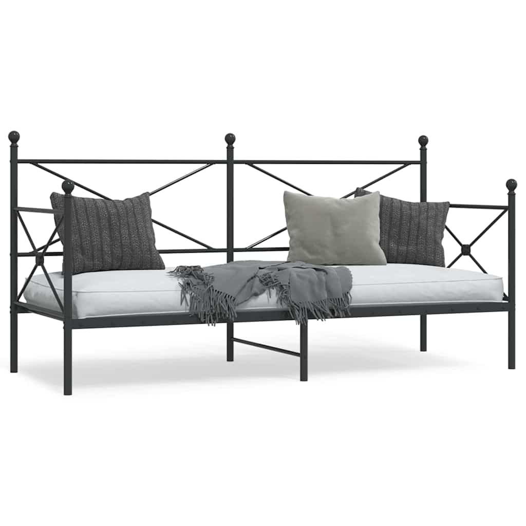 Dormeuse senza Materasso Nero 75x190 cm in Acciaio