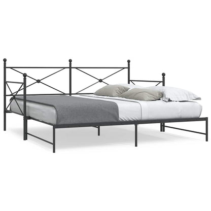 Divano Letto Estraibile senza Materasso Nero 100x190 cm Acciaio