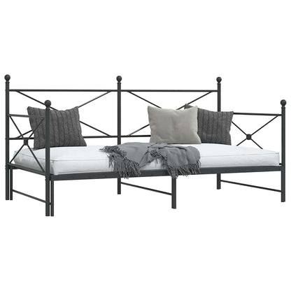 Divano Letto Estraibile senza Materasso Nero 107x203 cm Acciaio