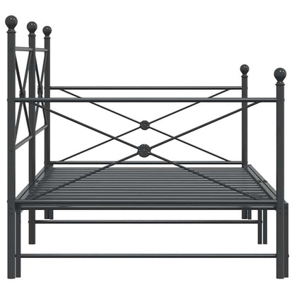 Divano Letto Estraibile senza Materasso Nero 107x203 cm Acciaio