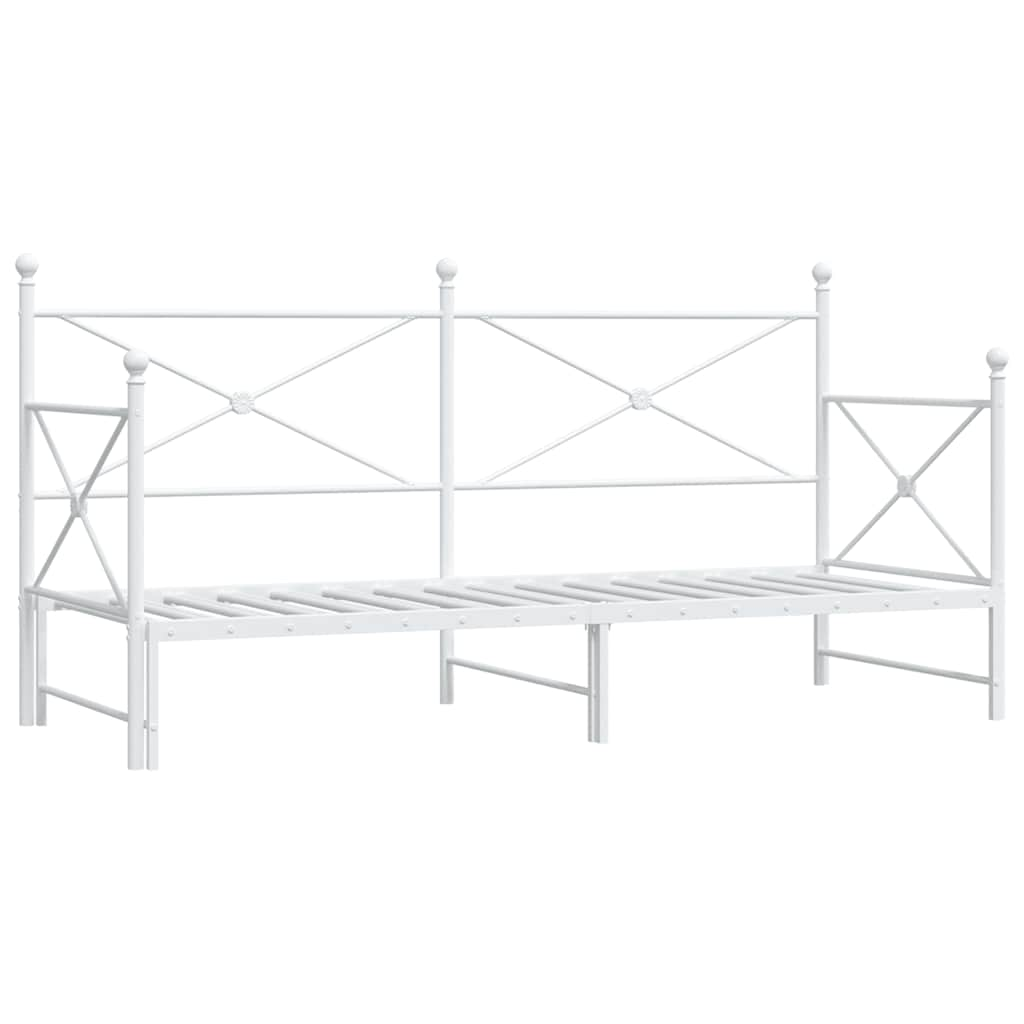 Divano Letto Estraibile senza Materasso Bianco 75x190cm Acciaio