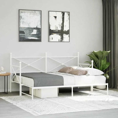 Divano Letto Estraibile senza Materasso Bianco 75x190cm Acciaio