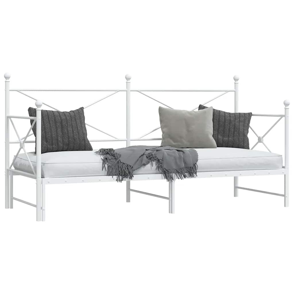 Divano Letto Estraibile senza Materasso Bianco 75x190cm Acciaio