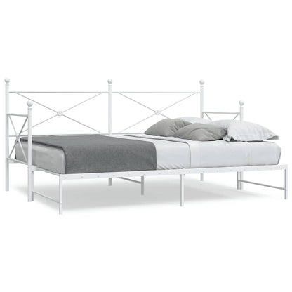 Divano Letto Estraibile senza Materasso Bianco 75x190cm Acciaio