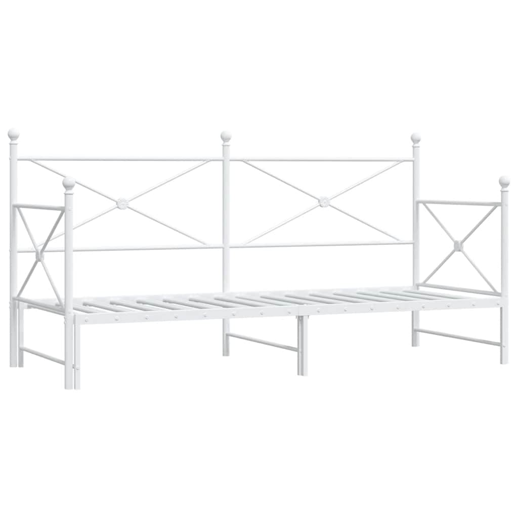 Divano Letto Estraibile senza Materasso Bianco 80x200cm Acciaio