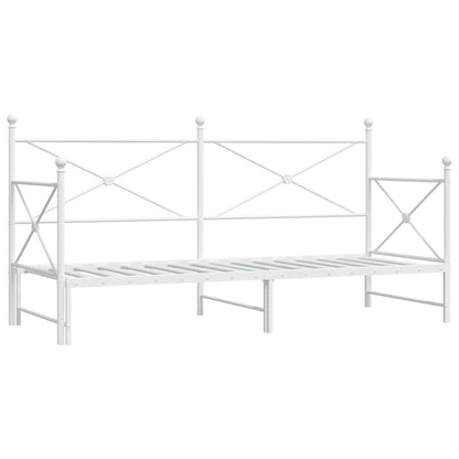 Divano Letto Estraibile senza Materasso Bianco 80x200cm Acciaio