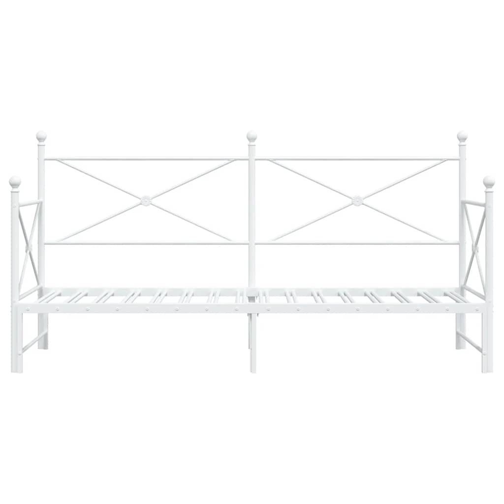 Divano Letto Estraibile senza Materasso Bianco 80x200cm Acciaio