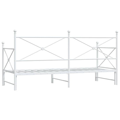 Divano Letto Estraibile senza Materasso Bianco 80x200cm Acciaio