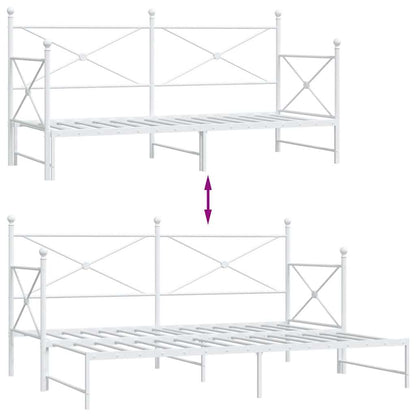 Divano Letto Estraibile senza Materasso Bianco 80x200cm Acciaio