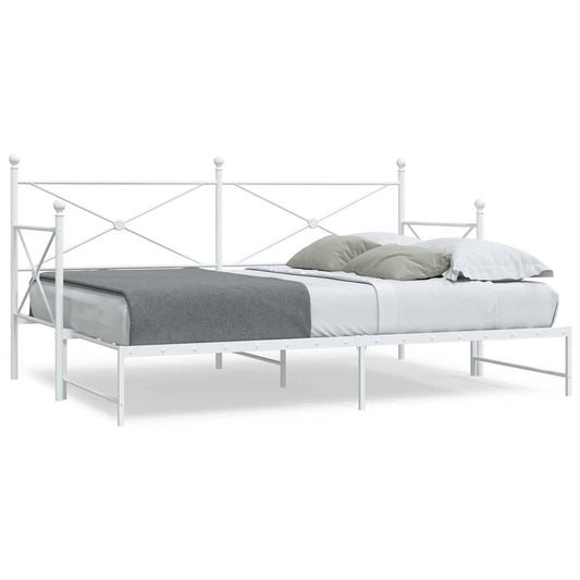 Divano Letto Estraibile senza Materasso Bianco 80x200cm Acciaio