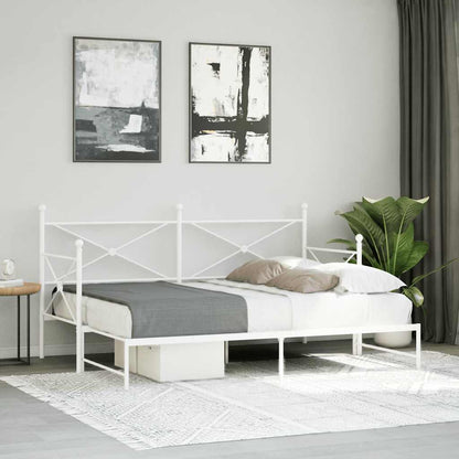 Divano Letto Estraibile senza Materasso Bianco 90x190cm Acciaio